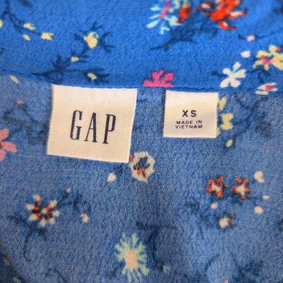 GAP Womens XS Blue Floral Print Dress Cottagecore Fairycore Whimsy Romantic - Picture 6 of 7